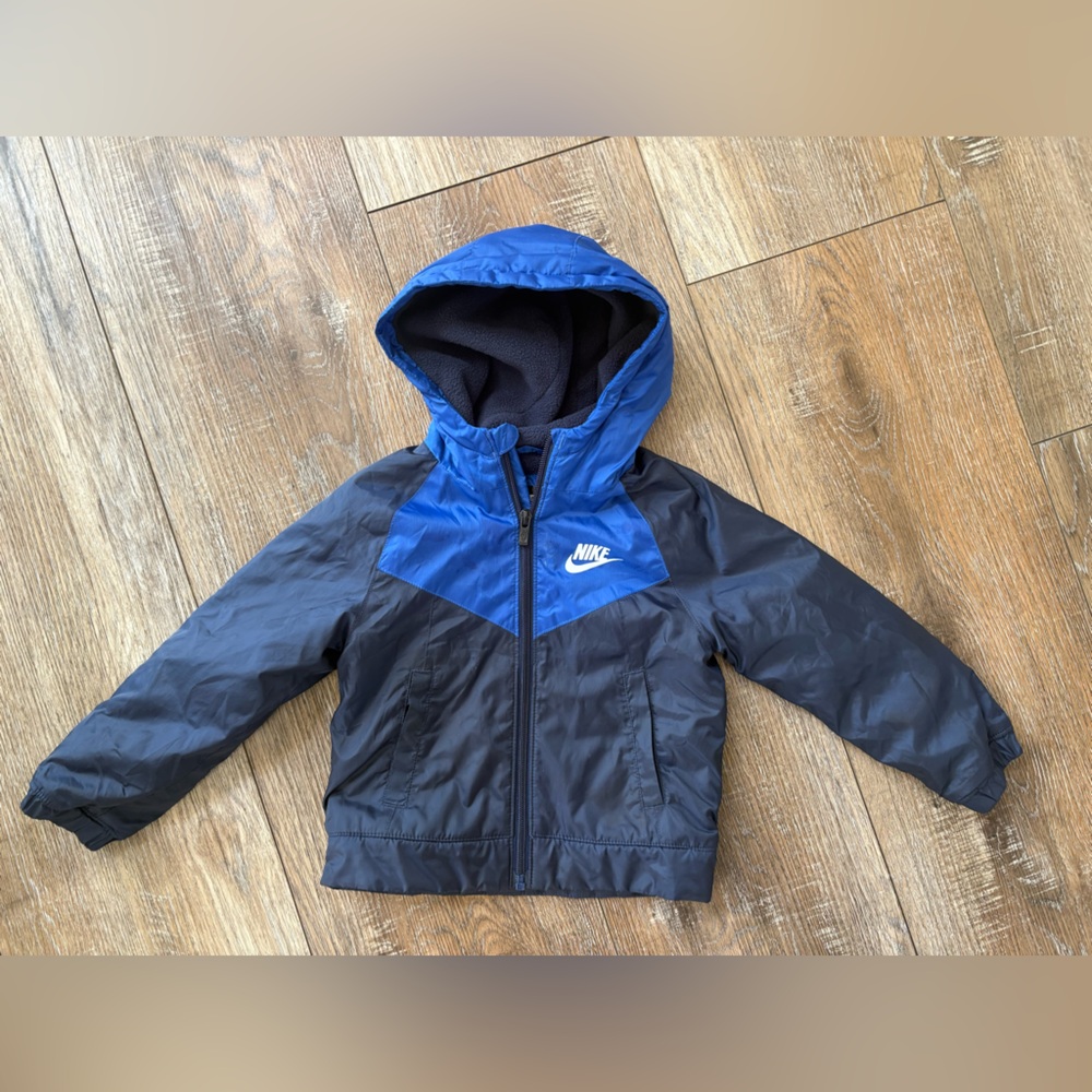 Nike Kids Blue and Black Raincoat windbreaker jacket 2T